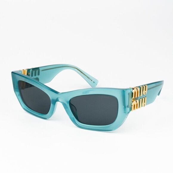 NEW Miu Miu MU09WS 19L09T Ivy Opal Dark Grey Rectangle Women Sunglasses 0MU 09WS main image 7